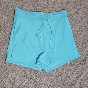 Women's Aqua Size Medium Tournesol Women's Swim Shorts High Waisted NEW